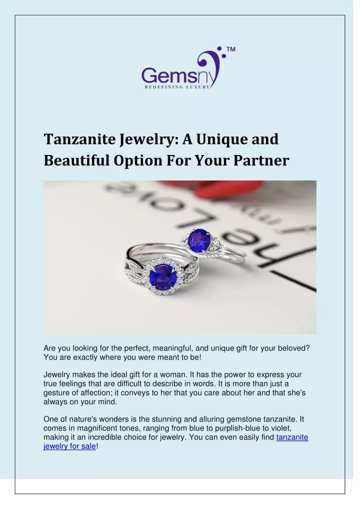 tanzanite jewelry a unique and beautiful option