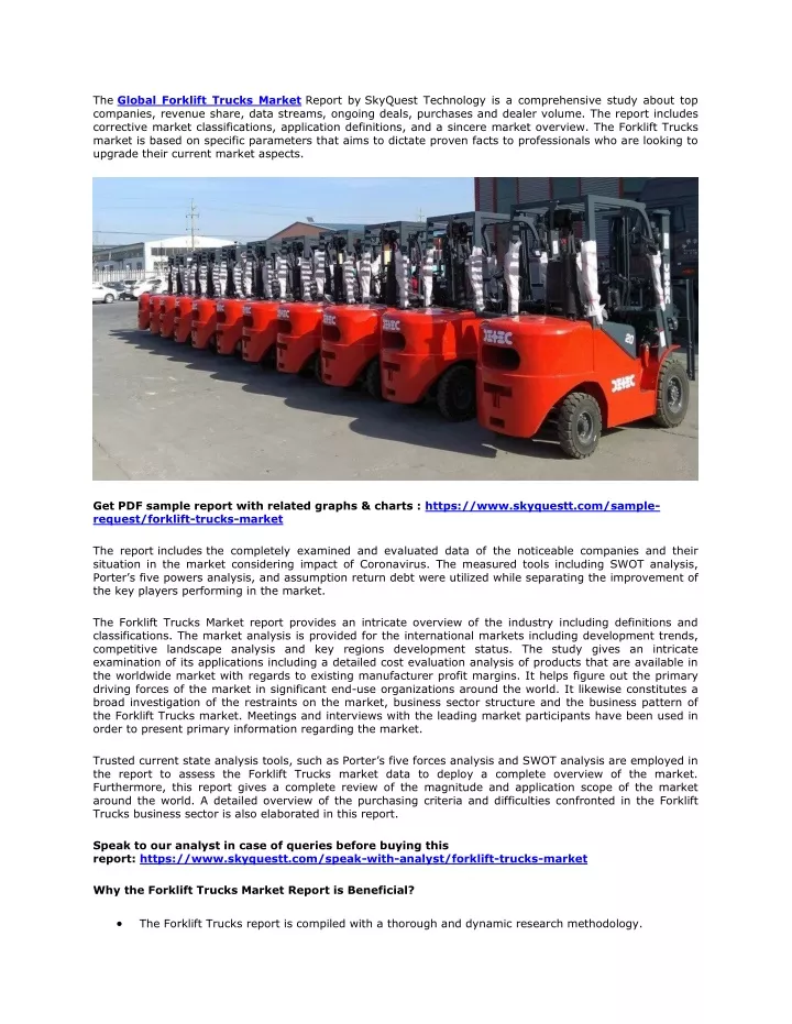 the global forklift trucks market report