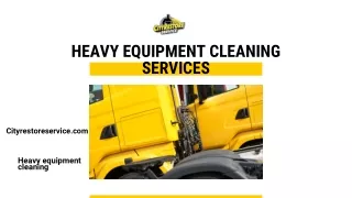 Professional Heavy Equipment Cleaning Services