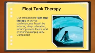 Float Tank Therapy