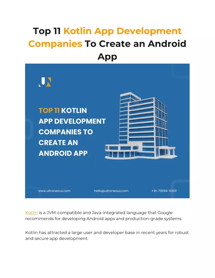 top 11 kotlin app development companies to create