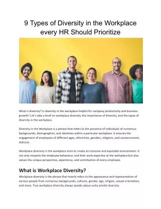 9 Types of Diversity in the Workplace every HR Should Prioritize
