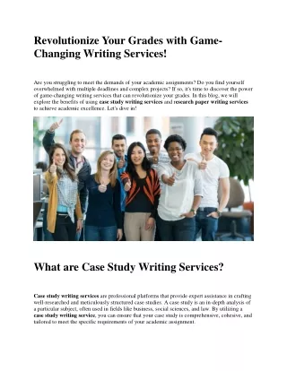 Revolutionize Your Grades with Game-Changing Writing Services!.