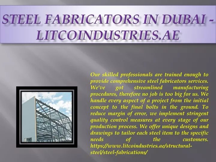 steel fabricators in dubai litcoindustries ae