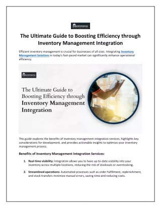 The Ultimate Guide to Boosting Efficiency through Inventory Management Integration