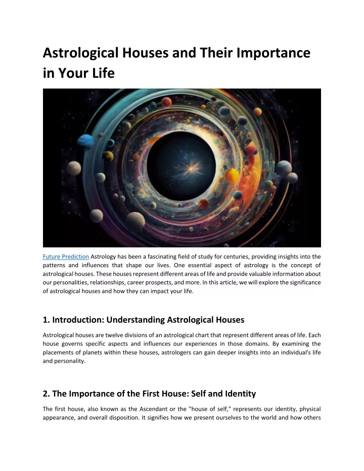 astrological houses and their importance in your