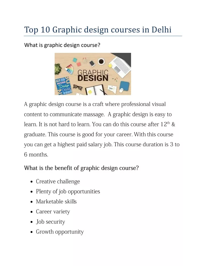 top 10 graphic design courses in delhi