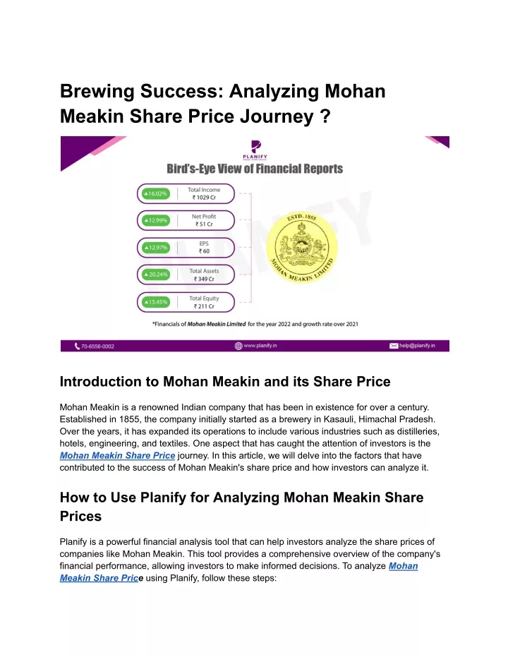 brewing success analyzing mohan meakin share