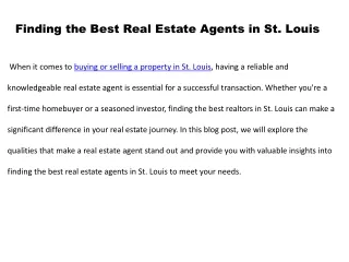 Discovering the Best Real Estate Company to Work for in St. Louis