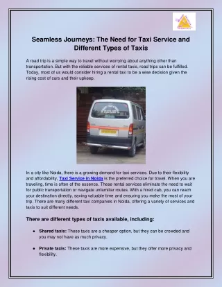 seamless journeys the need for taxi service