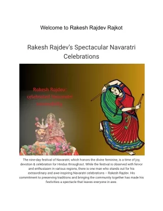 Rakesh Rajdev's Spectacular Navaratri Celebrations
