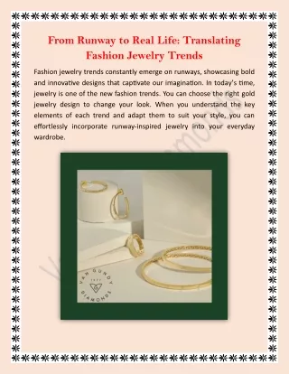 From Runway to Real Life Translating Fashion Jewelry Trends-VanGundyDiamonds