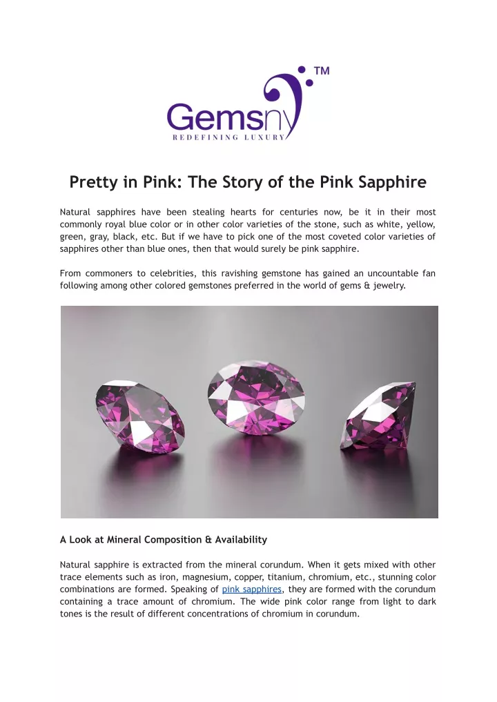 pretty in pink the story of the pink sapphire