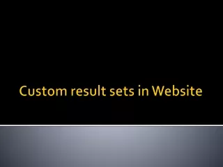 custom result sets in website
