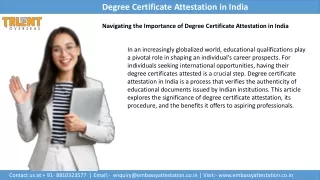 Find solution for Degree Certificate Attestation in India