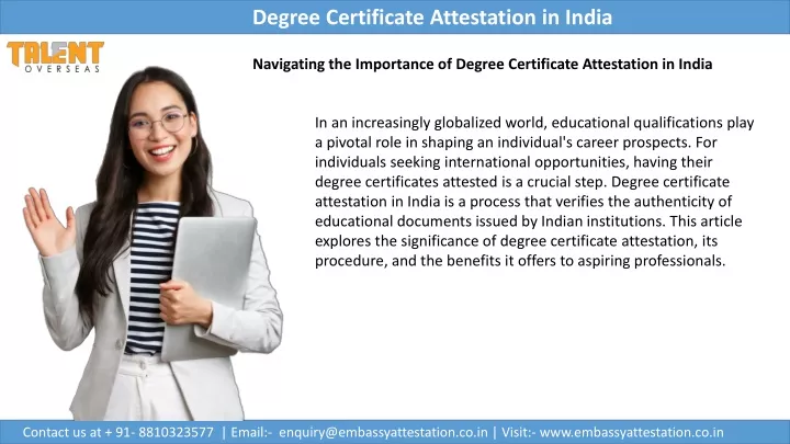 PPT - Find solution for Degree Certificate Attestation in India ...