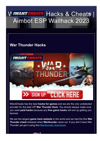 War Thunder Hacks & Cheats  Aimbot ESP Wallhack 2023