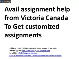 assignment help from Victoria Canada  Toronto  British Columbia East England