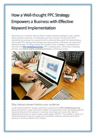 Maximizing ROI: The Art of Crafting a Successful PPC Marketing Strategy