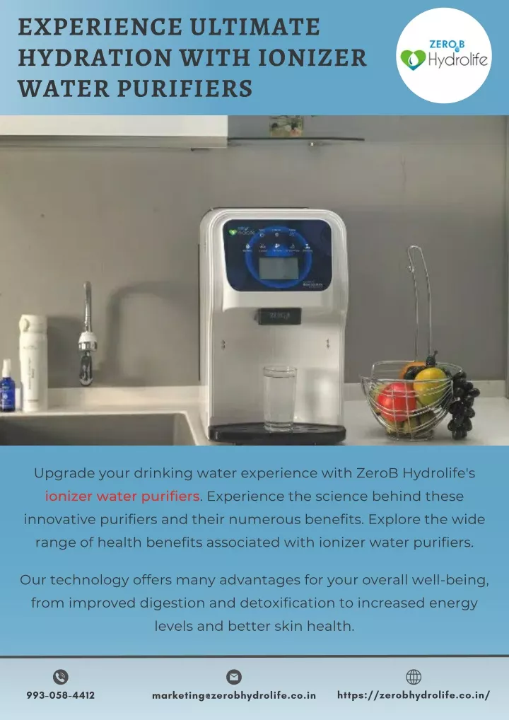 experience ultimate hydration with ionizer water