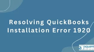 Resolving QuickBooks Installation Error 1920