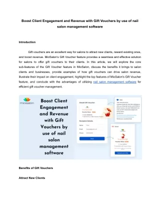 Boost Client Engagement with Gift Vouchers by use of nail salon management