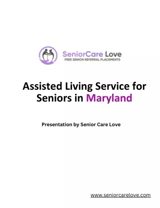The Best Assisted Living Services for Seniors in Maryland
