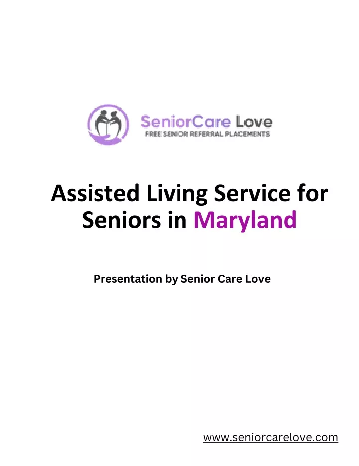assisted living service for seniors in maryland