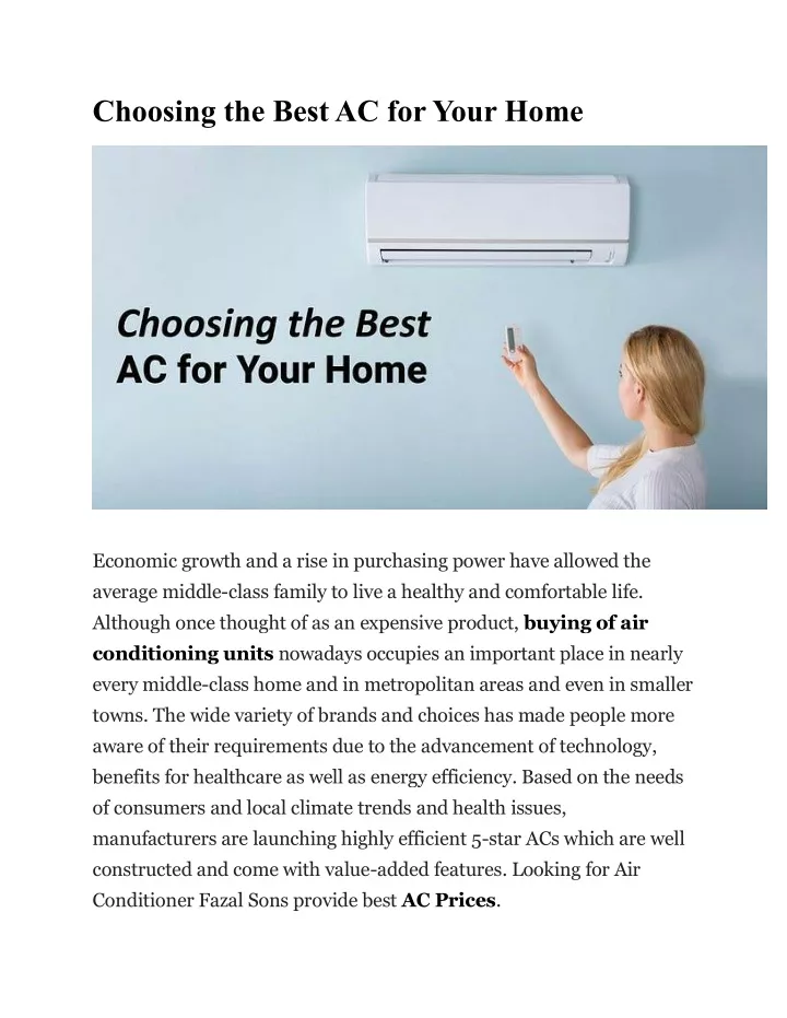 choosing the best ac for your home