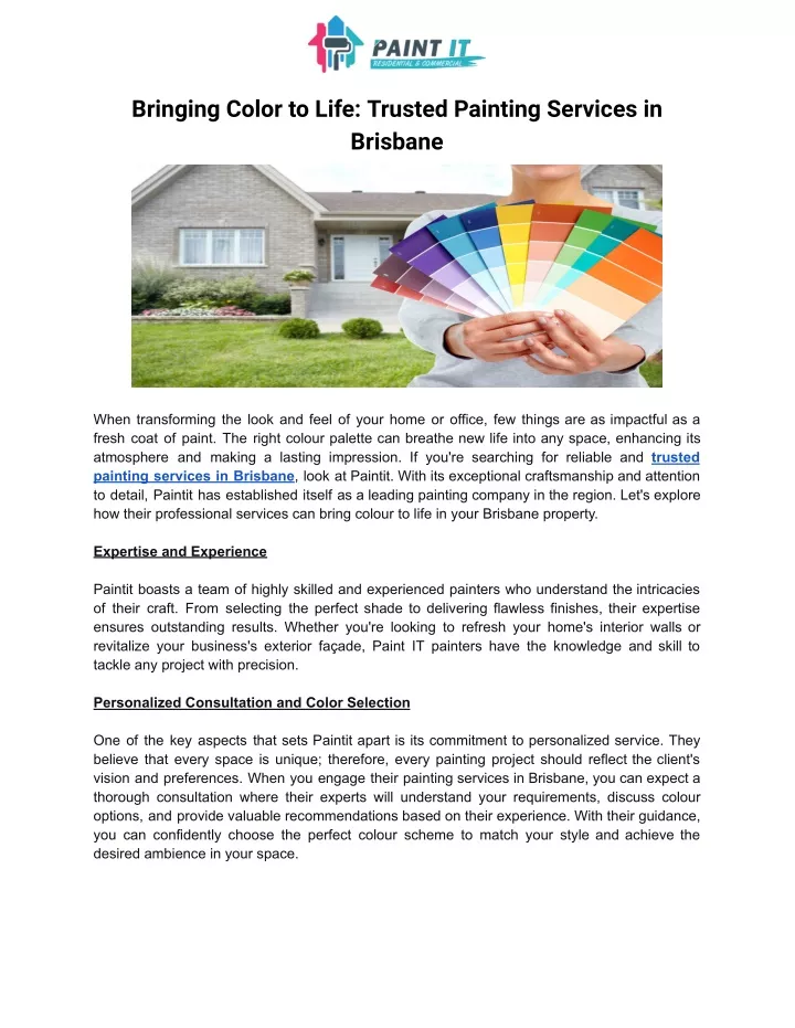 bringing color to life trusted painting services