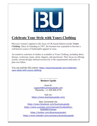 celebrate your style with yours clothing plus