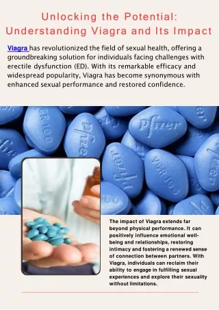 Viagra: The Pill That Revolutionized Men's Sexual Health