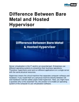 difference between bare metal and hosted