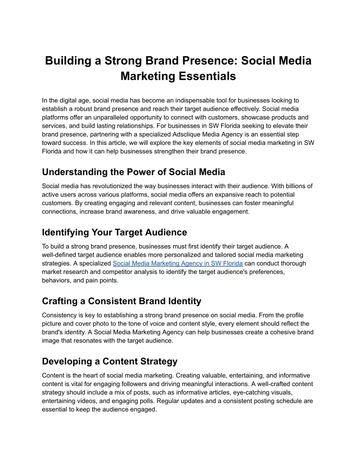 building a strong brand presence social media