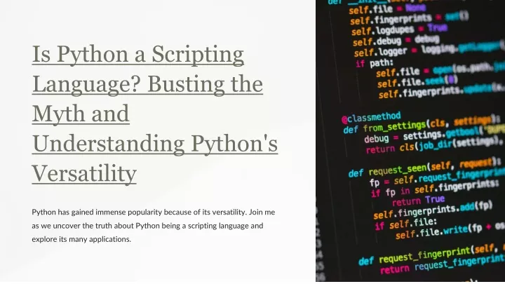 PPT - Is Python a Scripting Language Busting the Myth PowerPoint  Presentation - ID:12330912
