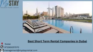 Best Short Term Rental Companies in Dubai | mystayrental | UAE