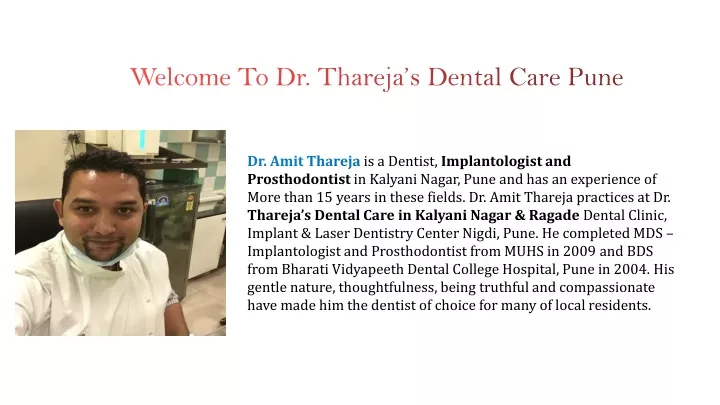 welcome to dr thareja s dental care pune