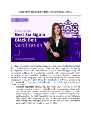 Choosing the Best Six Sigma Black Belt Certification in Noida.docx