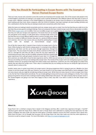 why you should be participating in escape rooms