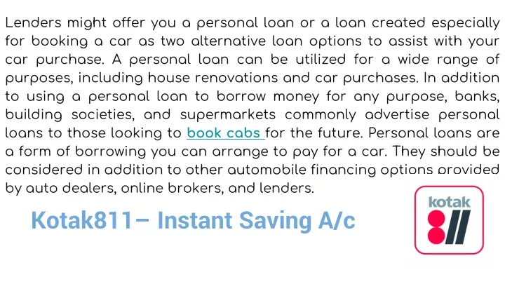benefits of personal loan in cab service