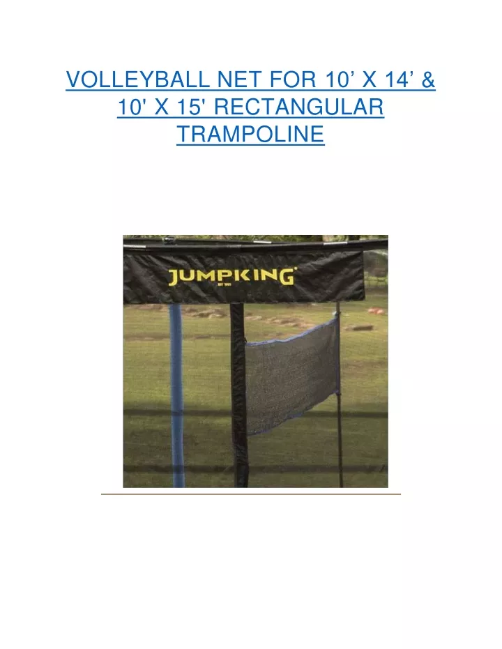 volleyball net for 10 x 14 10 x 15 rectangular trampoline