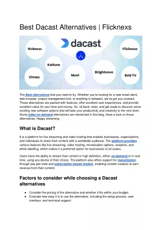 Best Dacast Alternatives _ Flicknexs