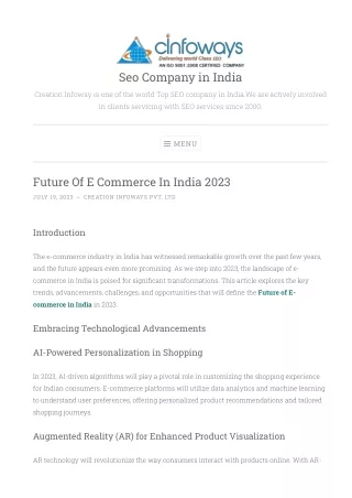 creation infoway is one of the world