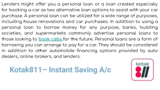 benefits of personal loan in cab service
