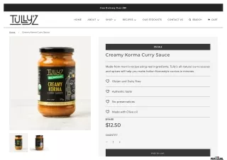 Creamy Korma Curry Sauce Online - Tullyz Kitchen