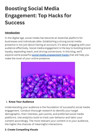 Boosting Social Media Engagement Top Hacks for Success