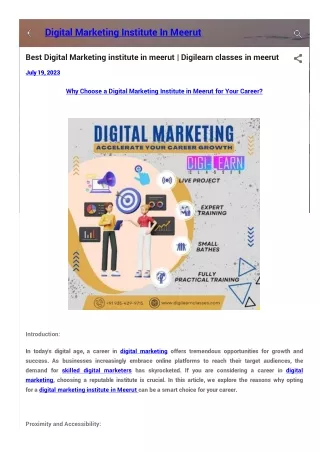 digital marketing institute in meerut
