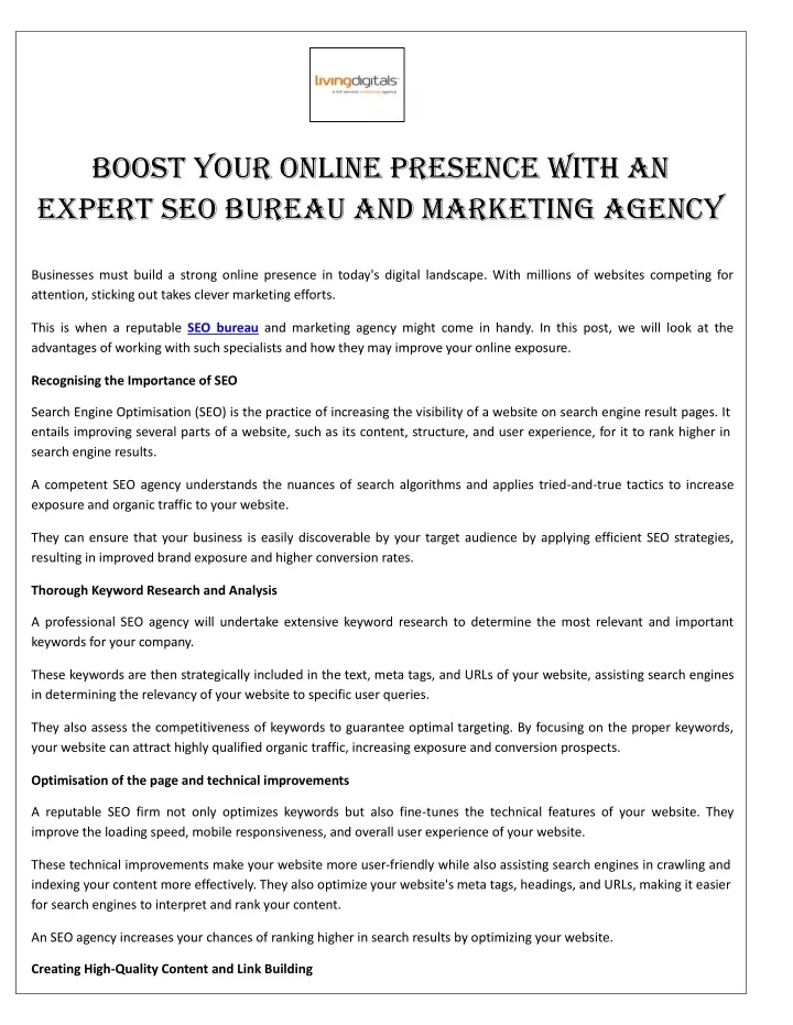 boost your online presence with an expert