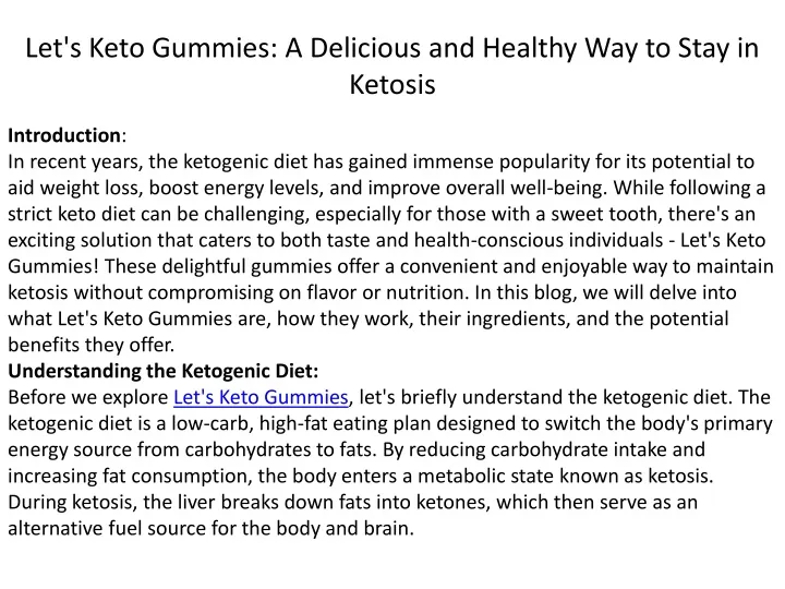 let s keto gummies a delicious and healthy way to stay in ketosis
