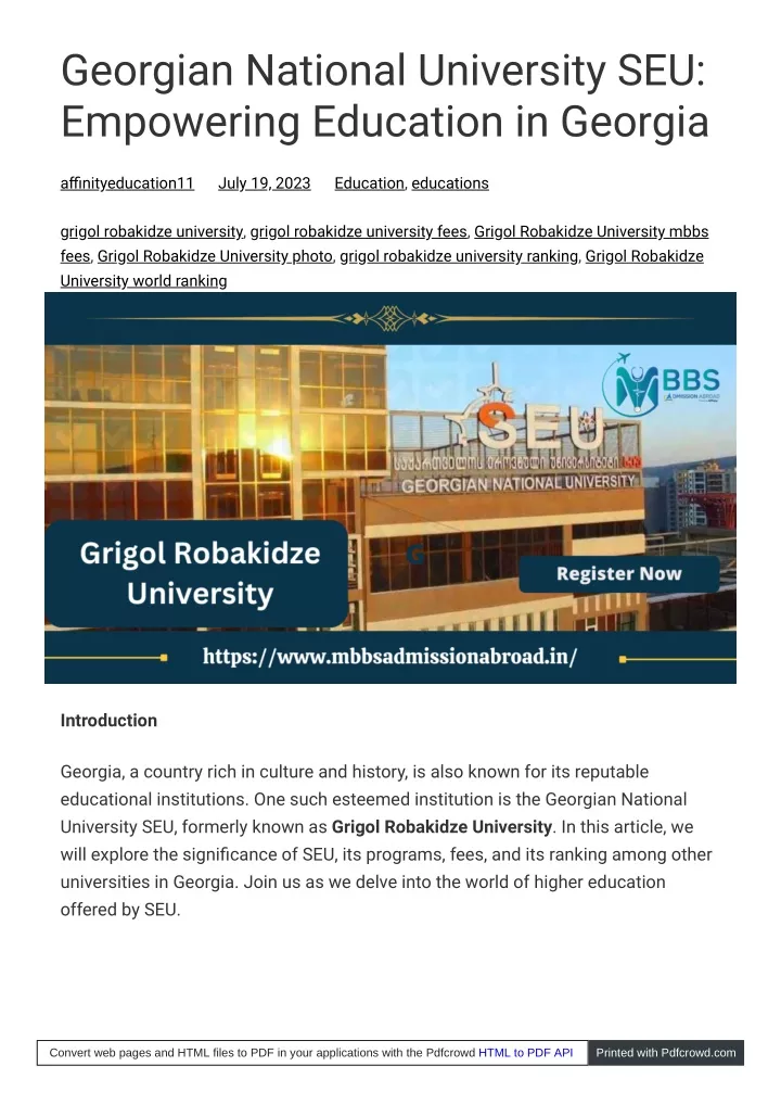 georgian national university seu empowering